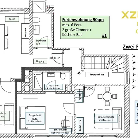 Xzllenz Kueche Bad S-bahn Parken Smart-tv Wellbeing Apartment *